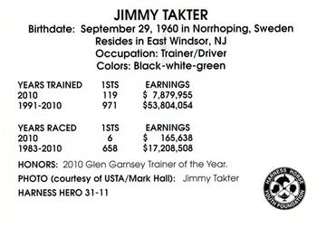 2011 Harness Heroes #31 Jimmy Takter Back